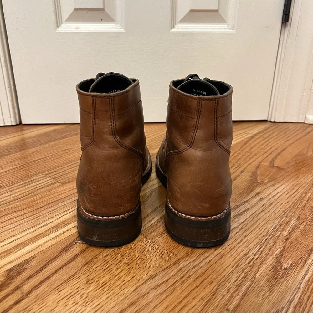 Thursday Boot Company President Plain Toe Brown Leather Boots Lace Up Men’s 8.5